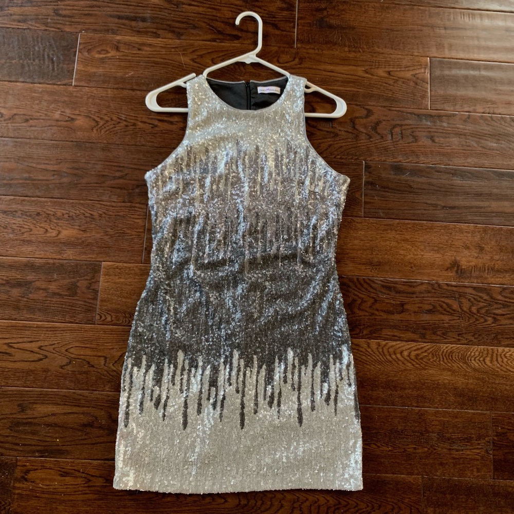 Silver & Gray sequin formal dress